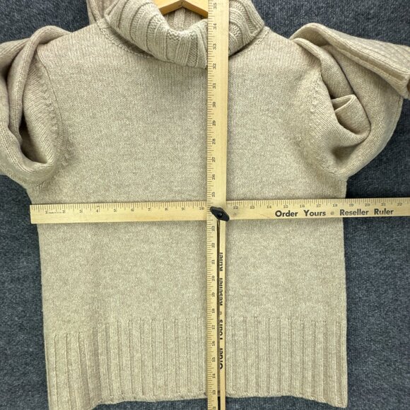 **SOLD**Vtg J Crew Sweater Womens Large Wool Turtleneck Cropped Beige - Picture 11 of 15